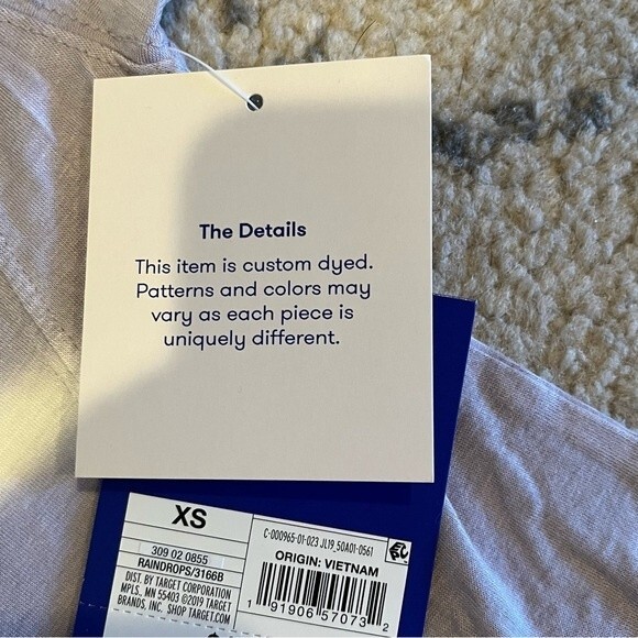 NWT JoyLab Raindrops Blue Tie Dye Short Sleeve Top Size XS - Picture 4 of 5